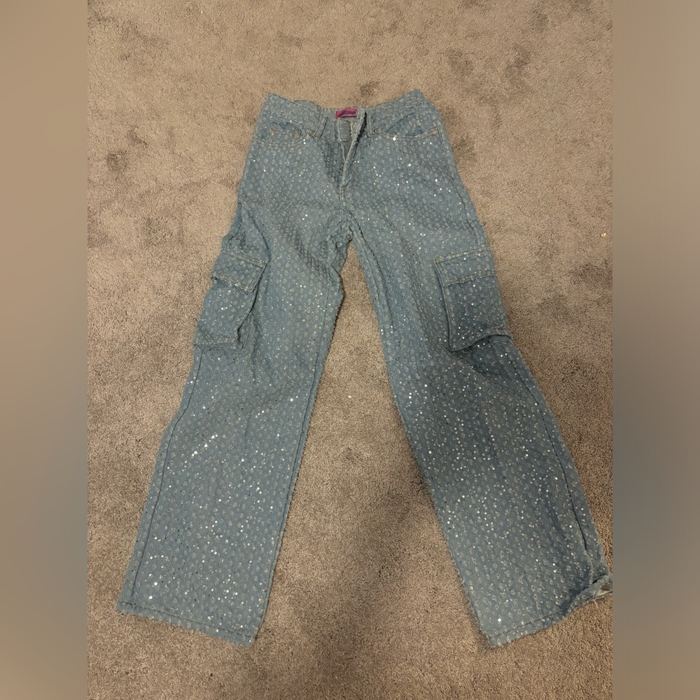 Edikted sparkly cargo jeans